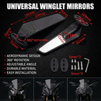 universal motorcycle winglet mirrors on supersport front fairing