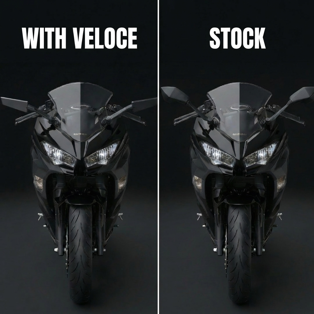 Foldable Tail Tidy + Racing Mirrors + FREE Keyring