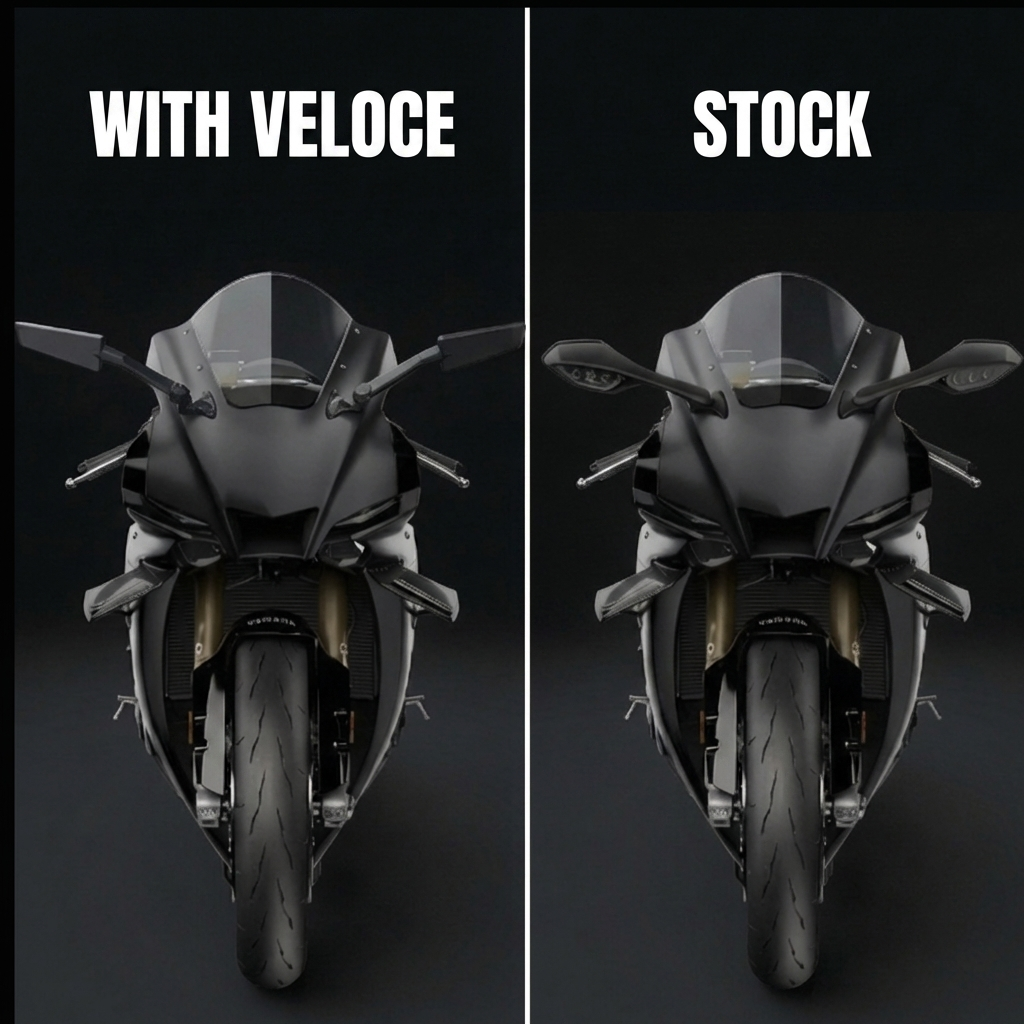 Foldable Tail Tidy + Racing Mirrors + FREE Keyring