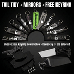 Foldable Tail Tidy + Racing Mirrors + FREE Keyring